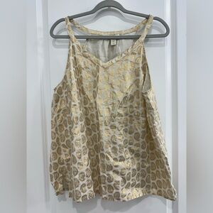 St. Tropez Gold and Cream blouse top XL